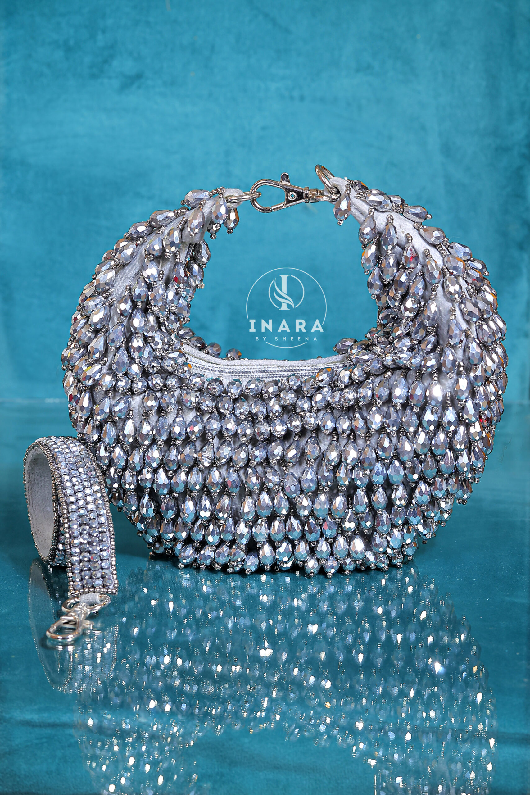 Hobo silver grey moon bag