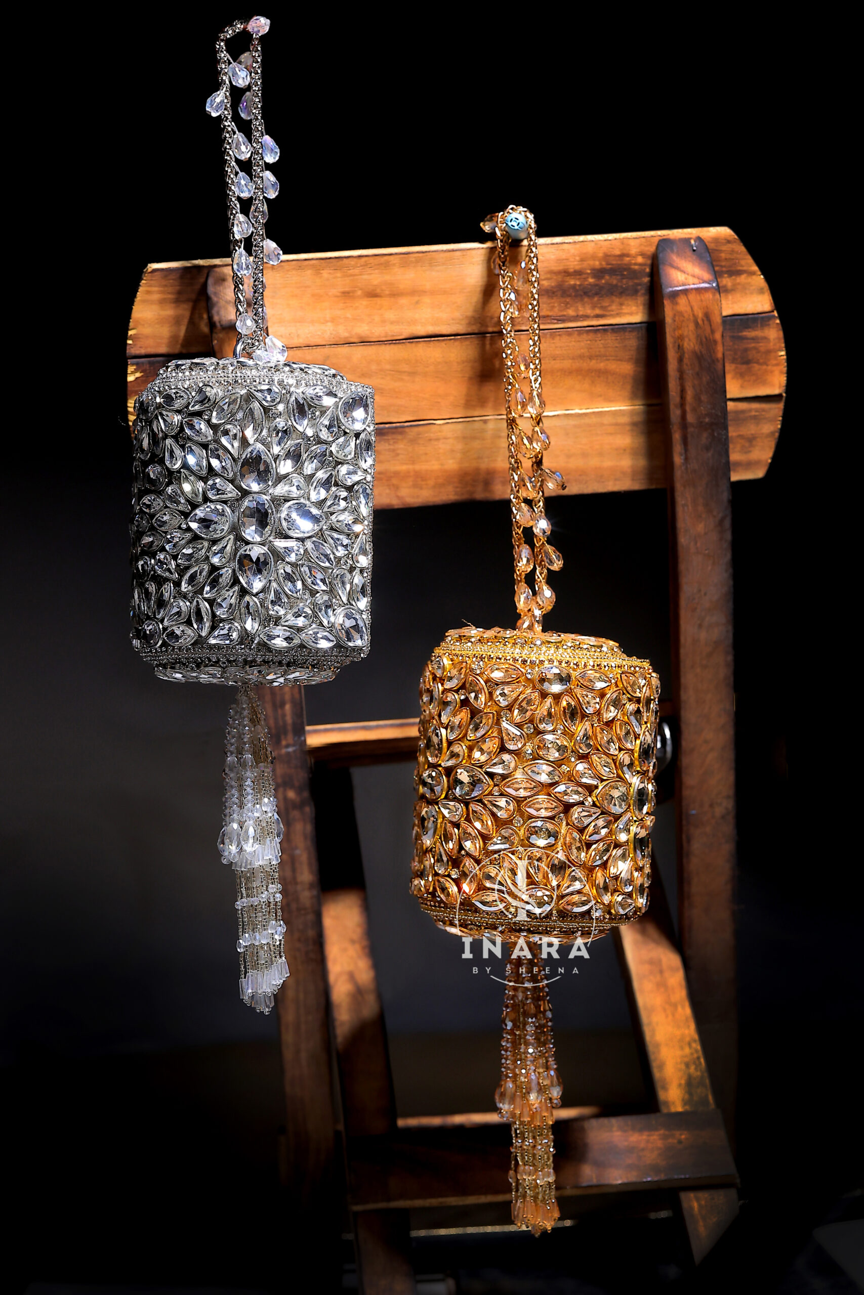Tira Gold & Silver mini cylinder Potli bag