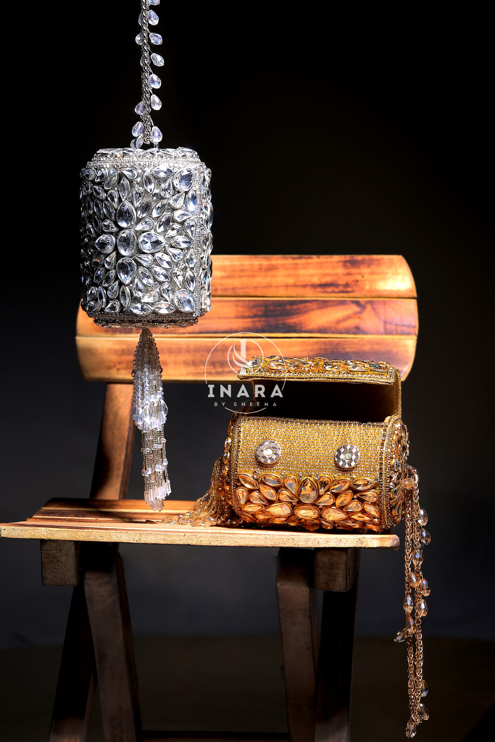Tira Gold & Silver mini cylinder Potli bag - Image 2