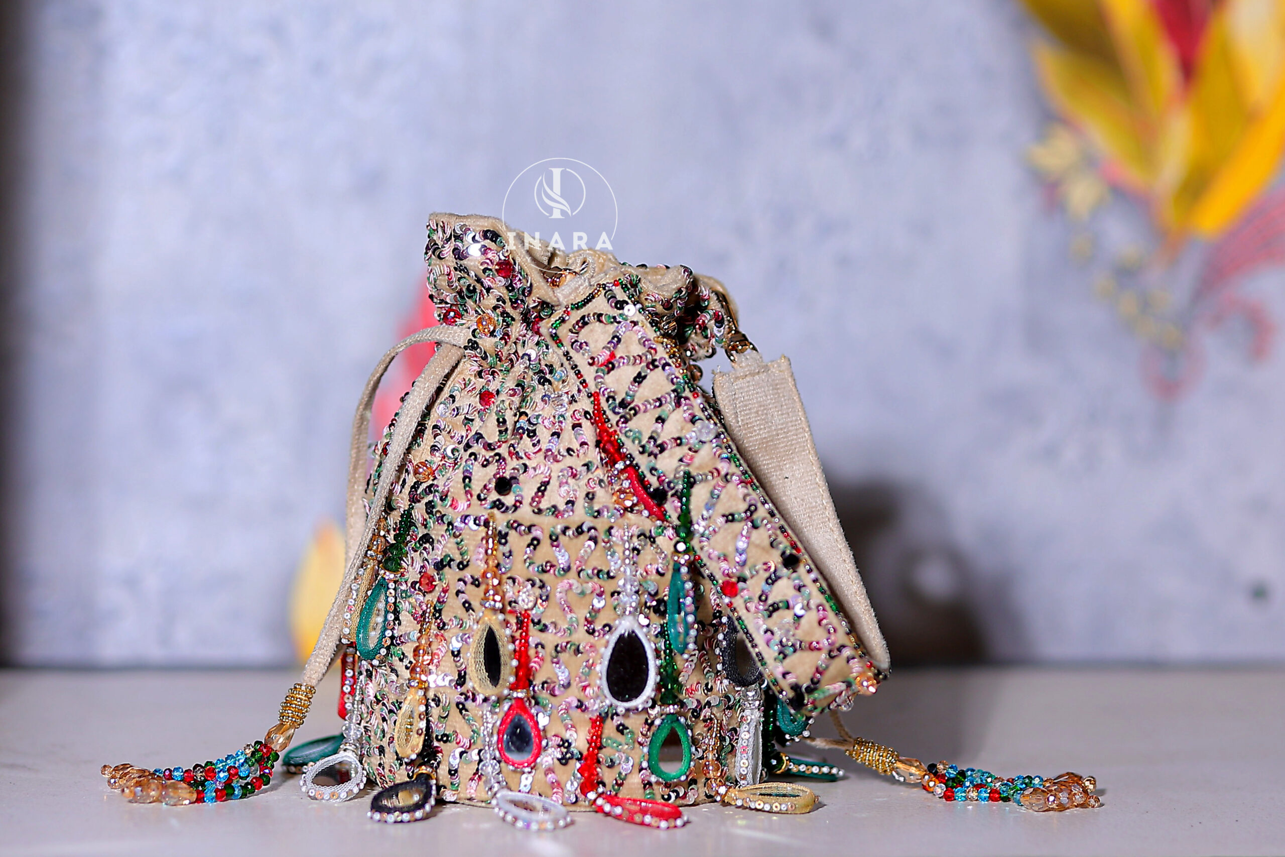 Ruhi Mirror Multicolored Potli bag - Image 2