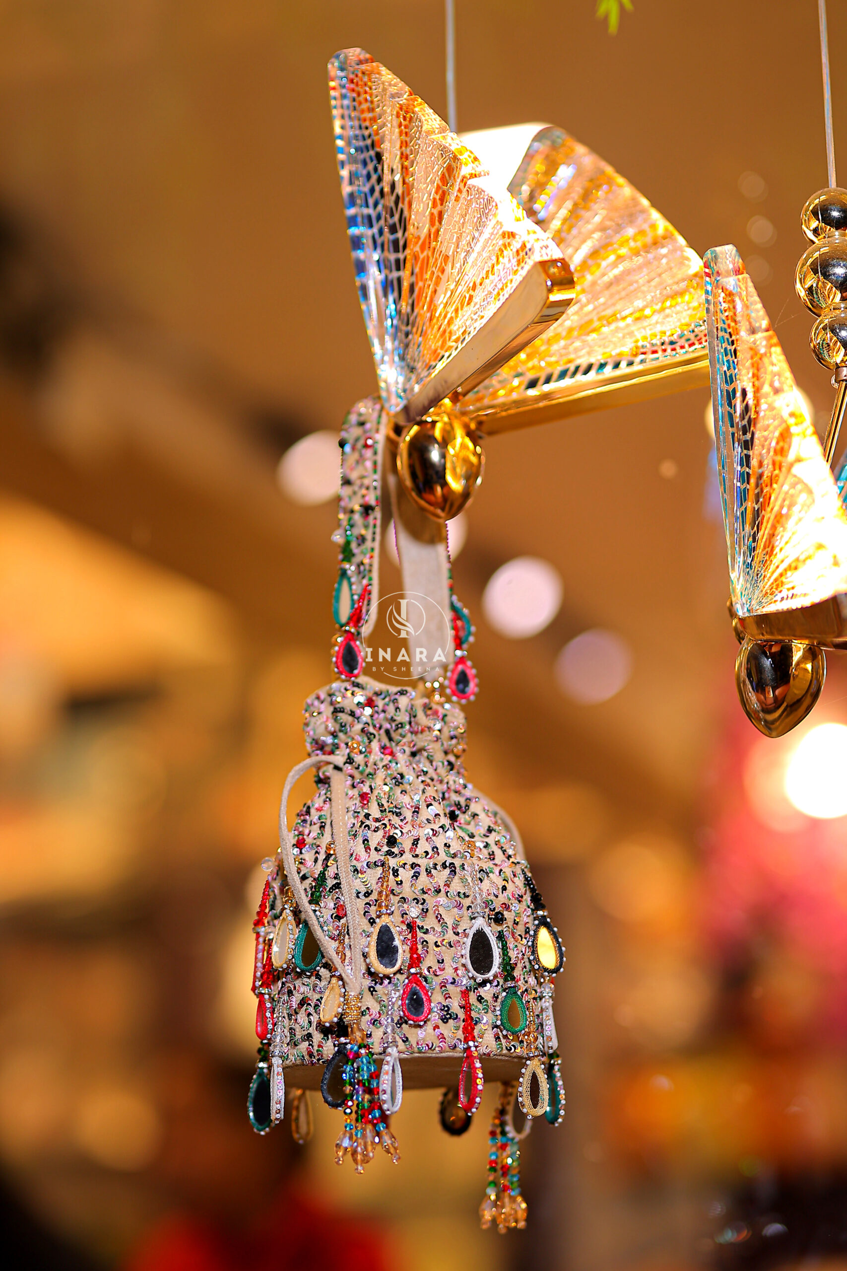 Ruhi Mirror Multicolored Potli bag - Image 3