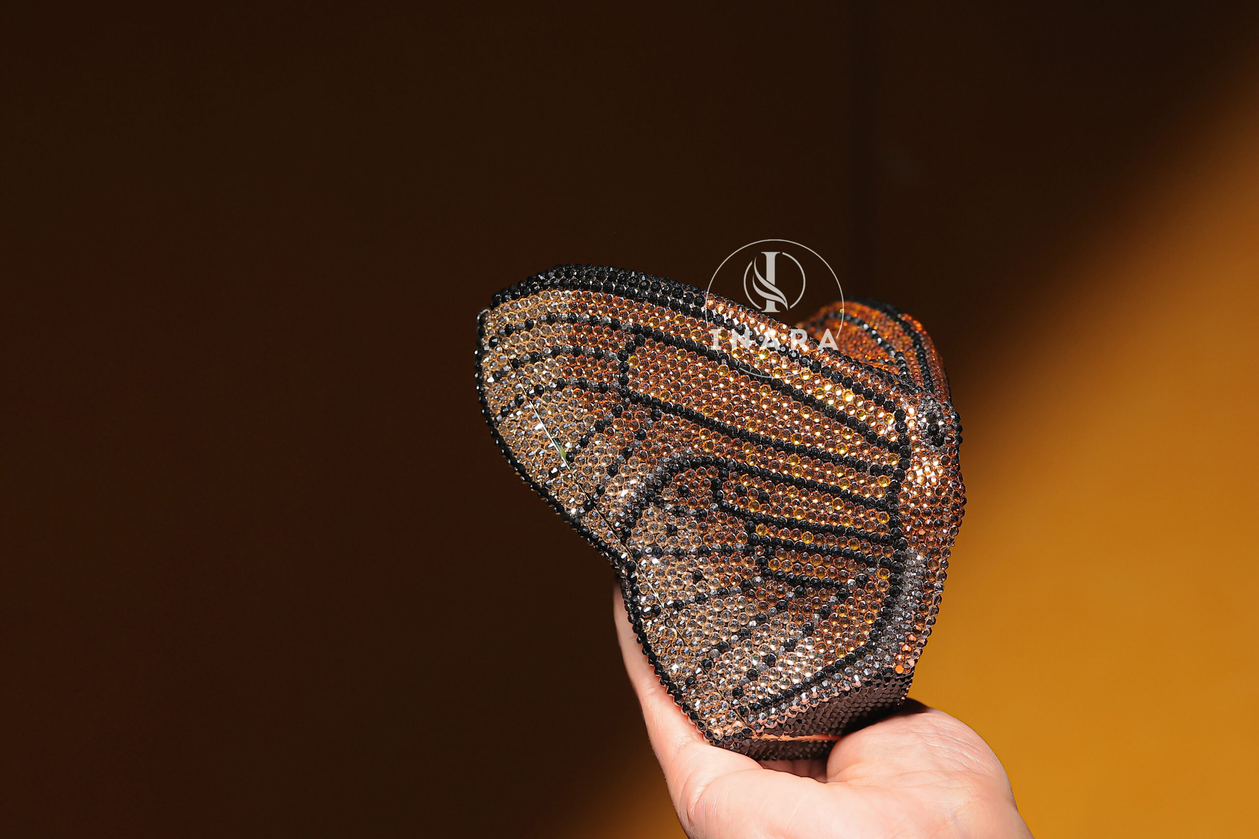 Premium Swarovski Morocco Golden Butterfly handset clutch - Image 2