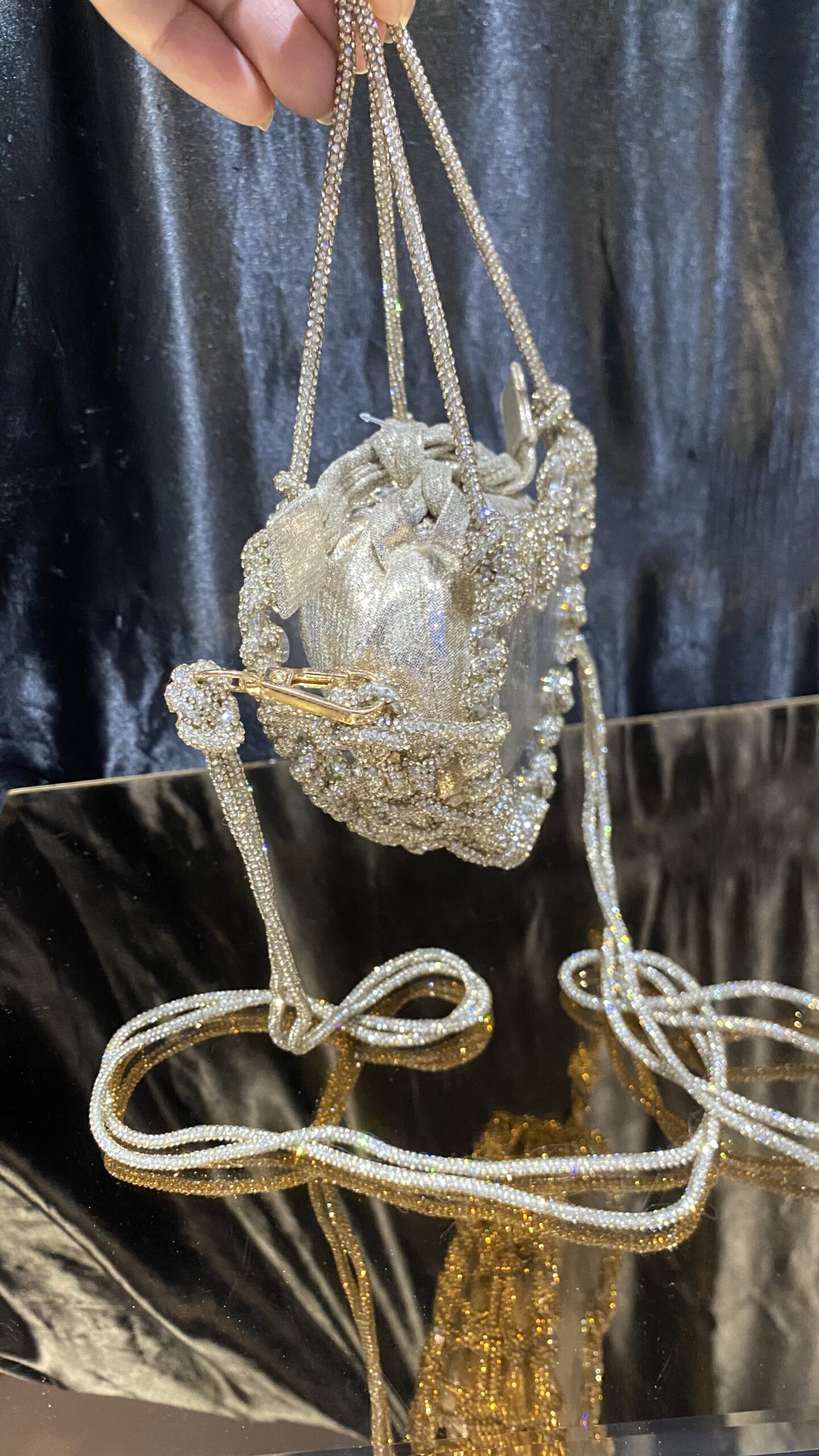 Mini Heart Rhinestone bag - Image 6