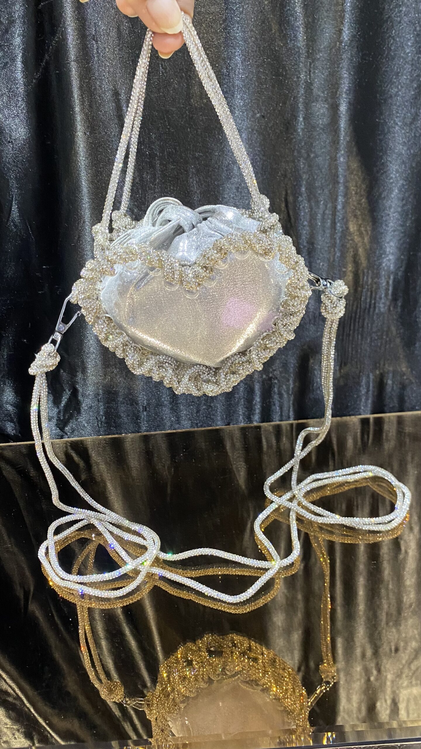 Mini Heart Rhinestone bag - Image 3