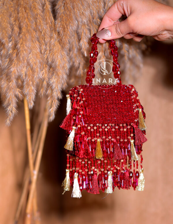 The Tiyara Ruby Cascade clutch