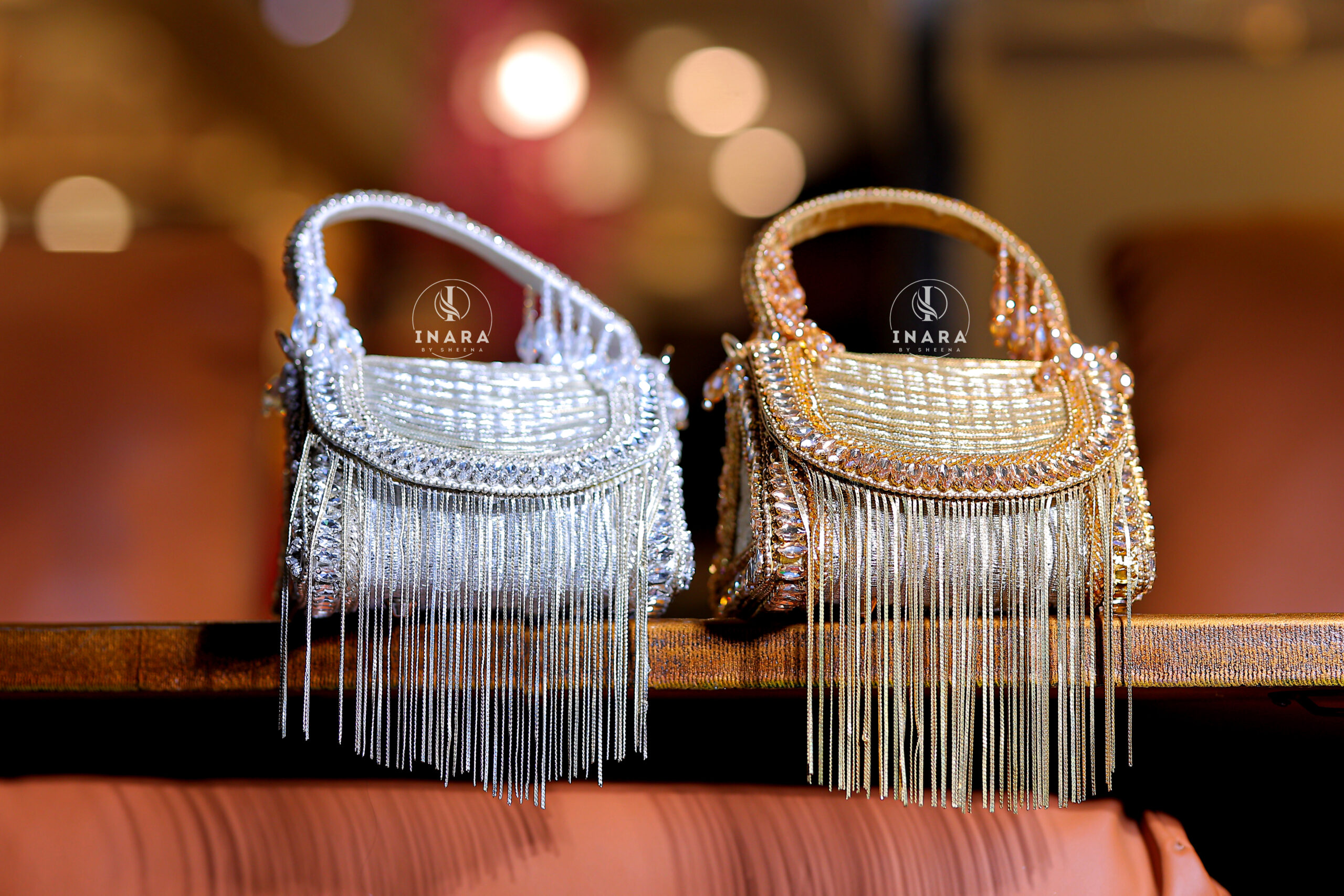 Aamira Crystal Fringe Clutch