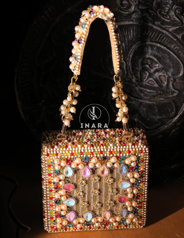 Zahra Multicolour Jewel-Embellished Handbag