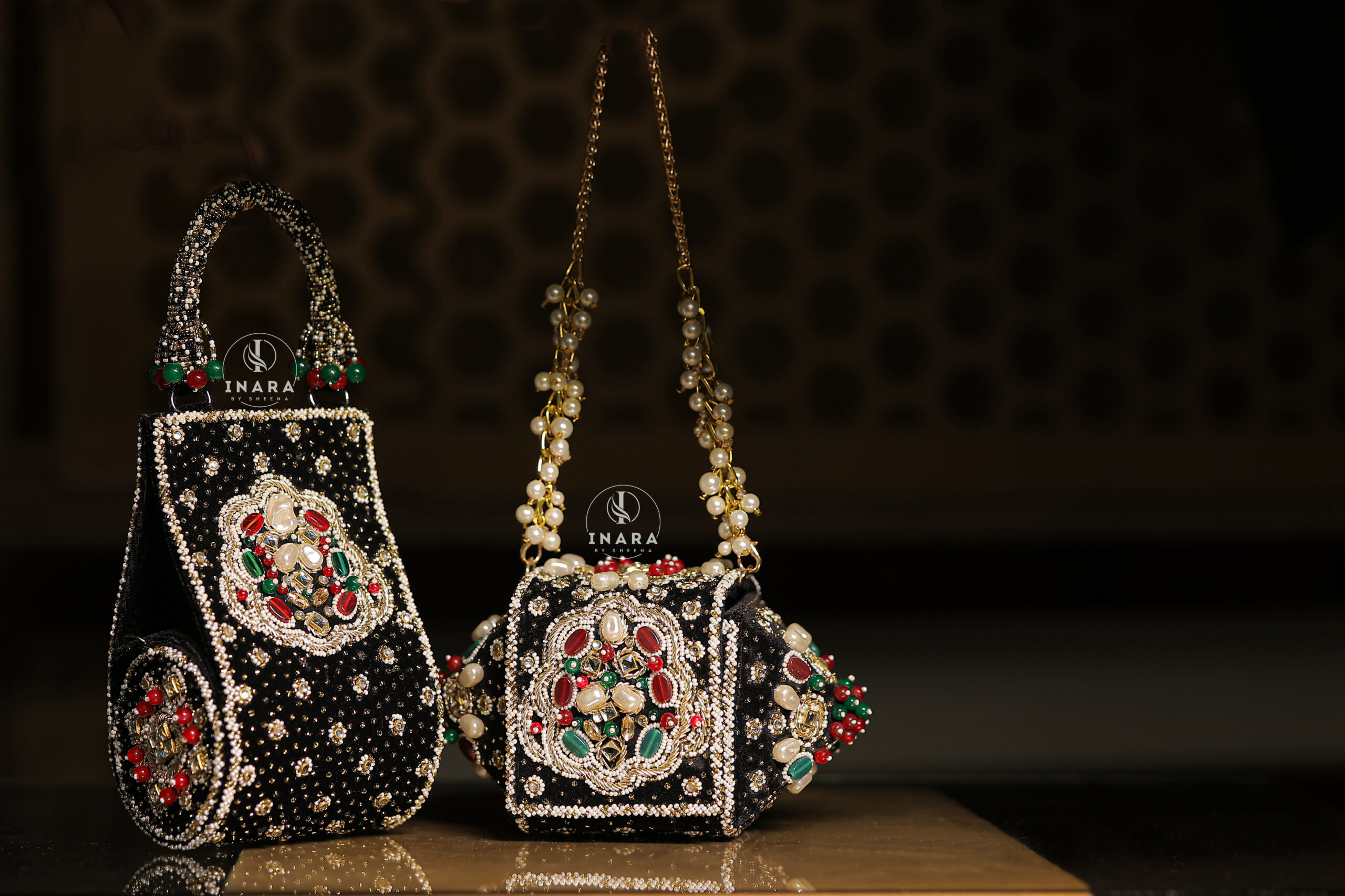 Jannah Black & Gold Heritage Jewel Clutch - Image 6