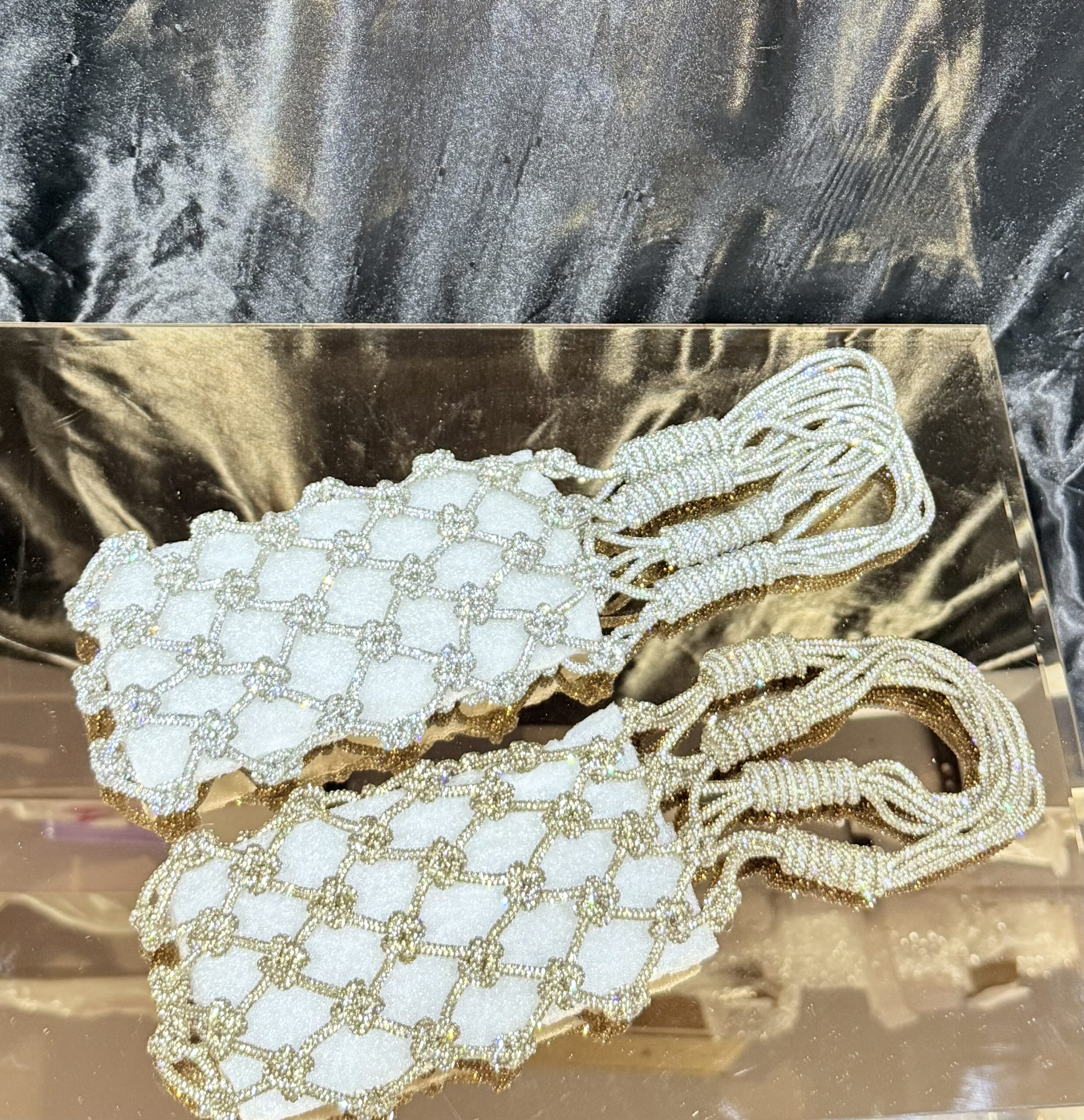 Luxury Crystal Mesh Vertical Phone bag
