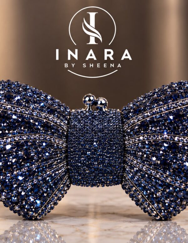 Black Bow Crystal Clutch