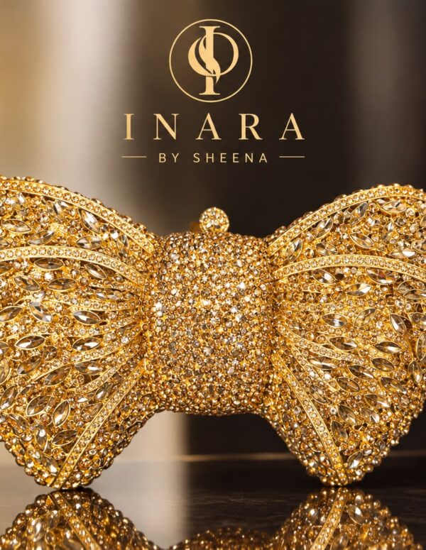 Golden Bow Crystal Clutch