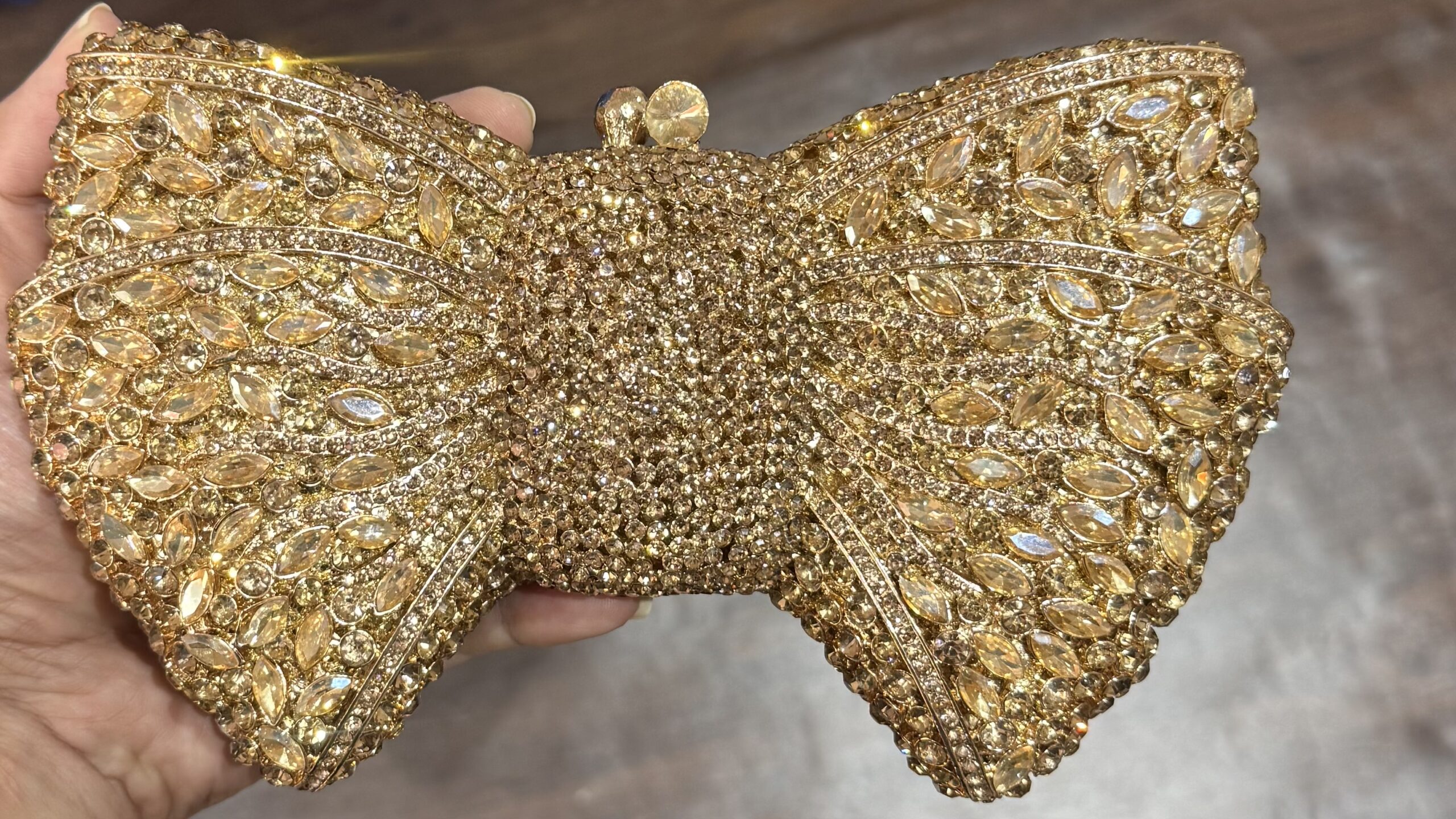 Golden Bow Crystal Clutch - Image 3