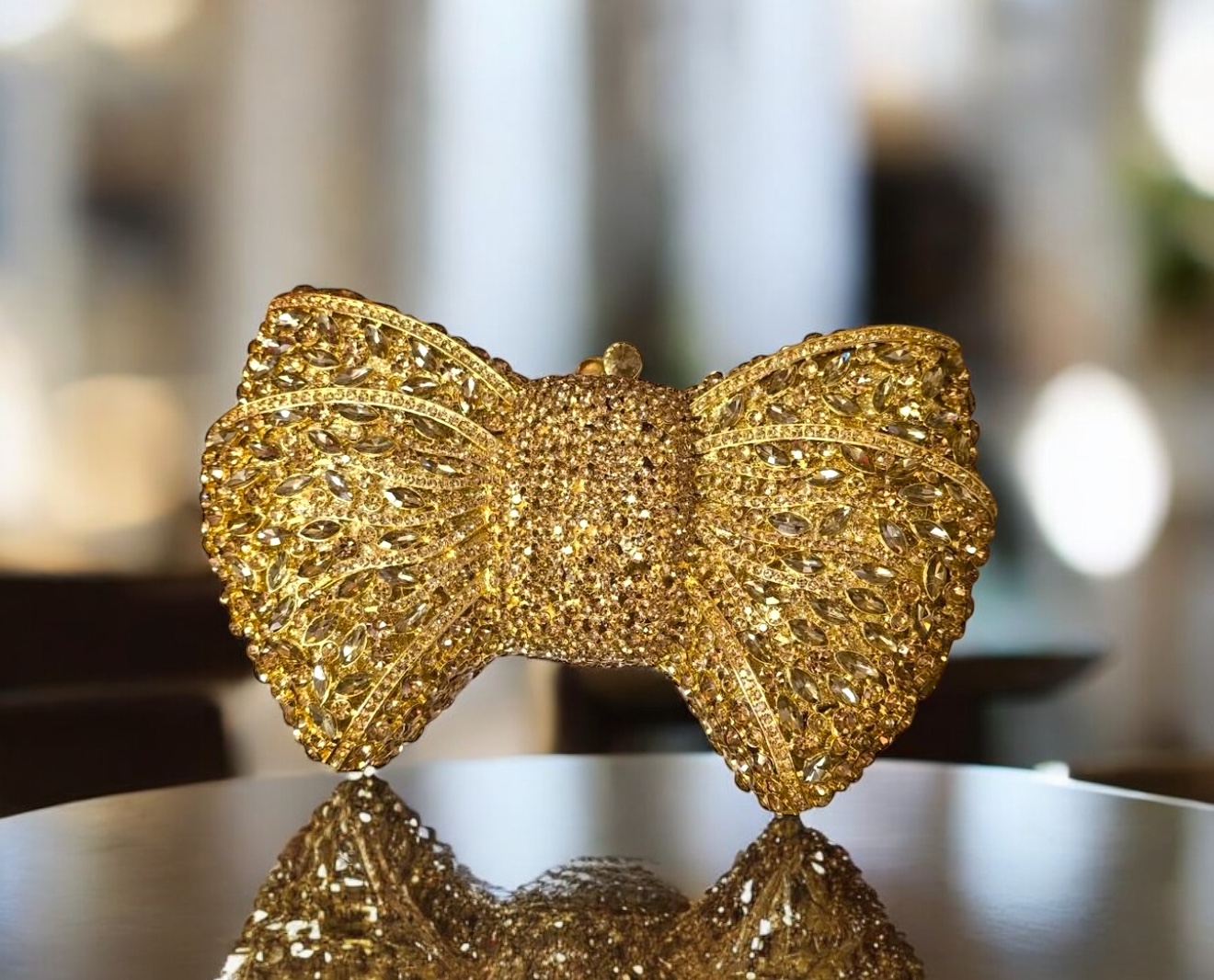Golden Bow Crystal Clutch - Image 2