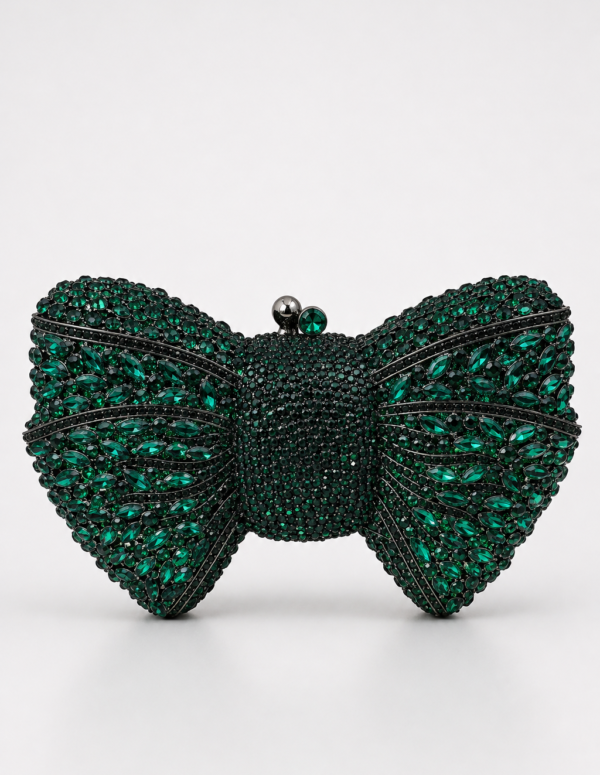 Green Bow Crystal Clutch