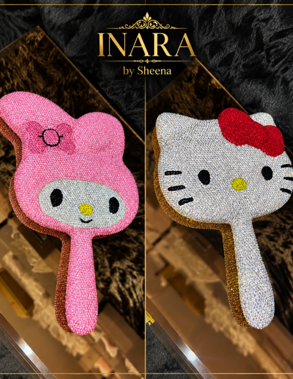 Silver & Pink Kitty Mirror 