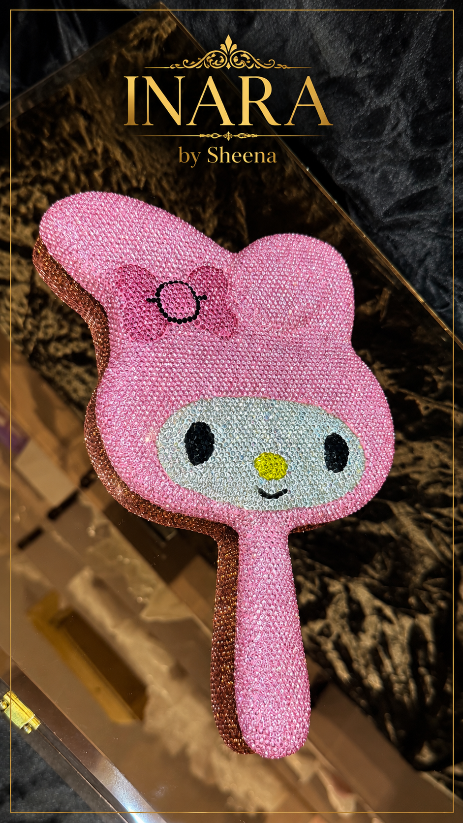 Silver & Pink Kitty Mirror - Image 5